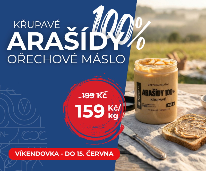 Arašídové máslo v Akci za 159 od Nutsman - Nejlepší nabídka pro milovníky ořechů
